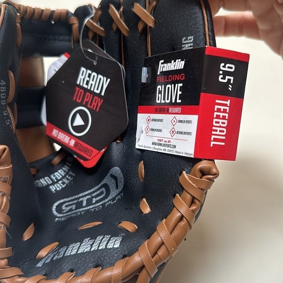 ❤️ 🆕 FRANKLIN Sports 9.5" RTP Series T-Ball Glove, Left Hand Throw - Picture 4 of 5